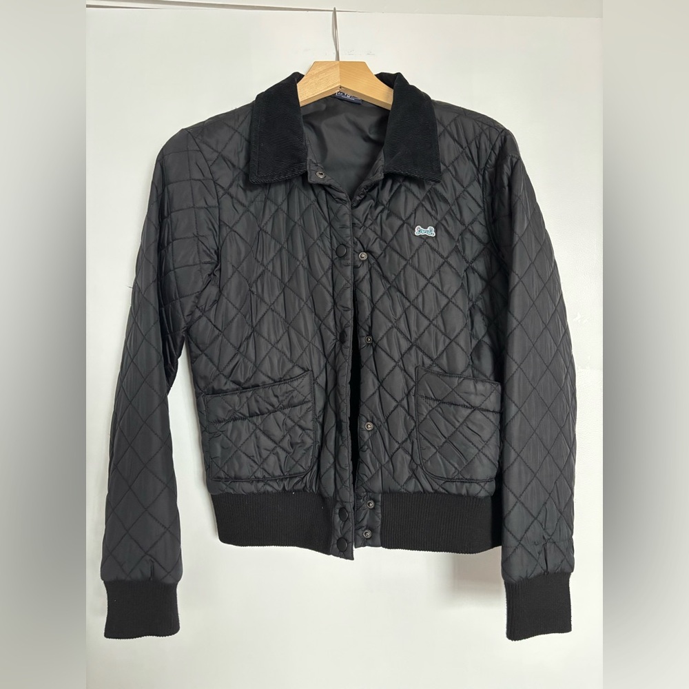 Le Tigre Black Quilted Jacket with Corduroy Collar